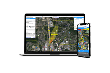 Verfolgen und prognostizieren Sie Größe, Geschwindigkeit und Richtung einer Schadstoffwolke in Echtzeit.