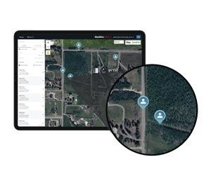 Blackline Live-Software, die anzeigt, wie nah sich ein anderer Mitarbeiter dem in Not geratenen Mitarbeiter befindet