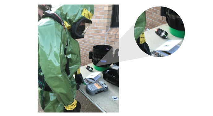 Ein Blackline Safety G7-Gerät zum Testen auf flüchtige organische Verbindungen