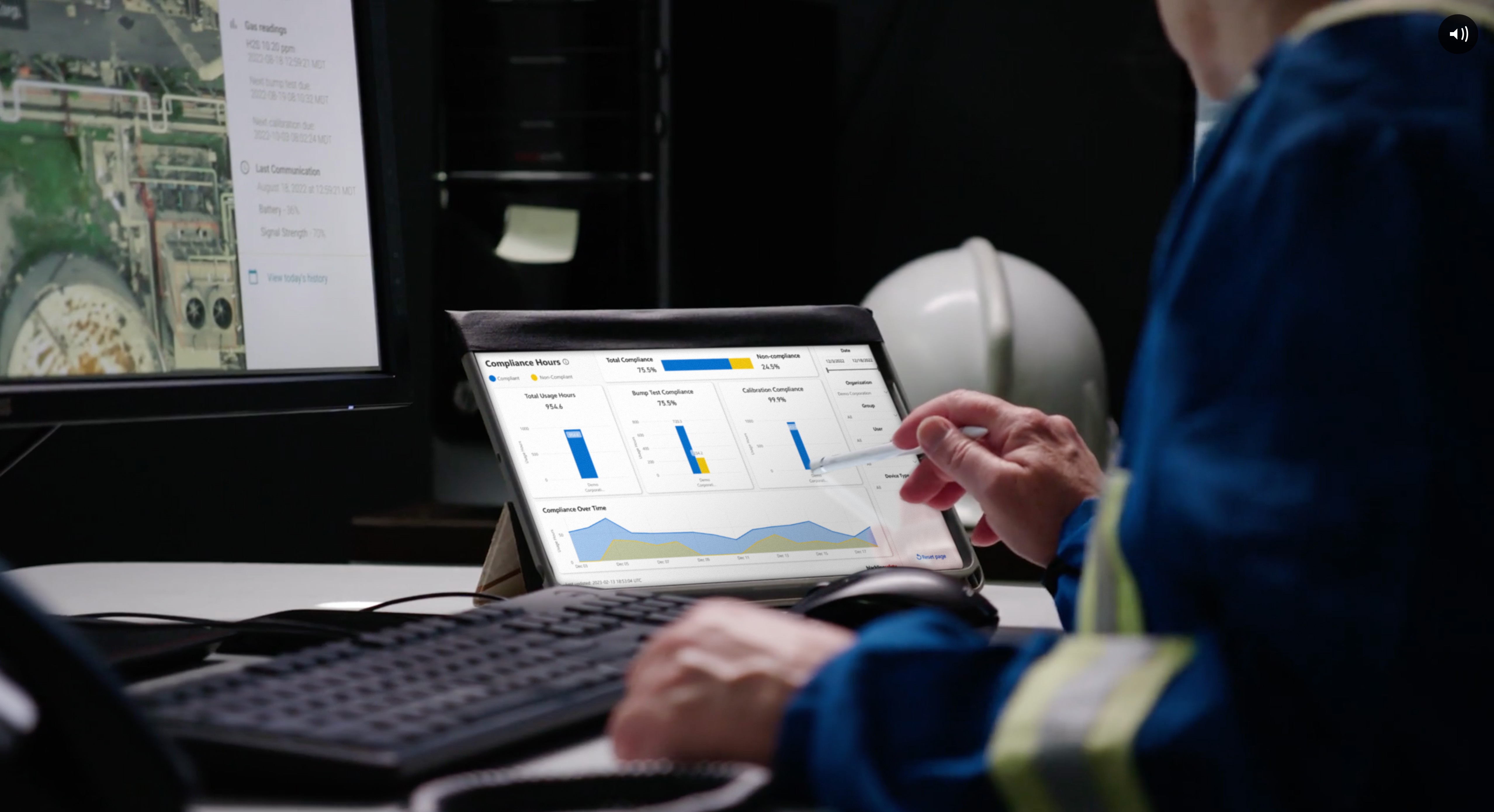 Analyse der Einhaltung von Gasdetektionsvorschriften